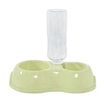 Double - Bowl Plastic Cat Water Dispenser - GreenFur