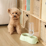 Double - Bowl Plastic Cat Water Dispenser - GreenFur