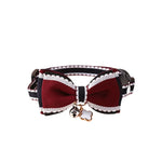 Double Layer Bow Tie Pet Collar with Bell for Small Dogs and Cats - GreenFur