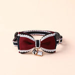 Double Layer Bow Tie Pet Collar with Bell for Small Dogs and Cats - GreenFur