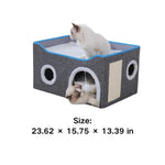 Double - Layer Indoor Cozy Foldable Cat Bed - GreenFur