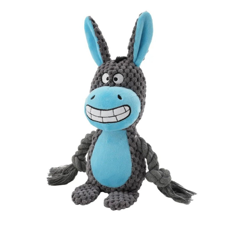 Double - Layer Plush Rope Dog Toy with Squeaker Crinkle - GreenFur