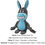 Double - Layer Plush Rope Dog Toy with Squeaker Crinkle - GreenFur