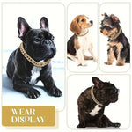 Double Locking Rhinestone Metal Pet Necklace - GreenFur