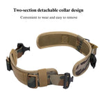 Double Metal Buckle Outdoor Dog Collar Tactical Quick Release Shock Absorb - GreenFur