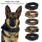 Double Metal Buckle Outdoor Dog Collar Tactical Quick Release Shock Absorb - GreenFur