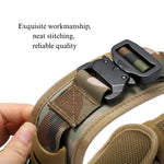 Double Metal Buckle Outdoor Dog Collar Tactical Quick Release Shock Absorb - GreenFur