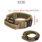Double Metal Buckle Outdoor Dog Collar Tactical Quick Release Shock Absorb - GreenFur