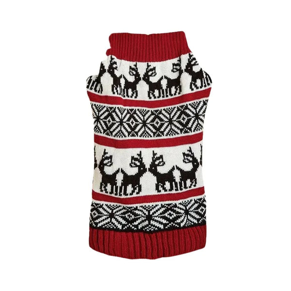 Double Reindeer Christmas Knit Dog Sweater - GreenFur