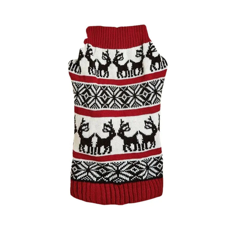 Double Reindeer Christmas Knit Dog Sweater - GreenFur