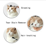 Double - Side Brush Heads Metal Tear Stain Remover Pet Grooming Comb - GreenFur