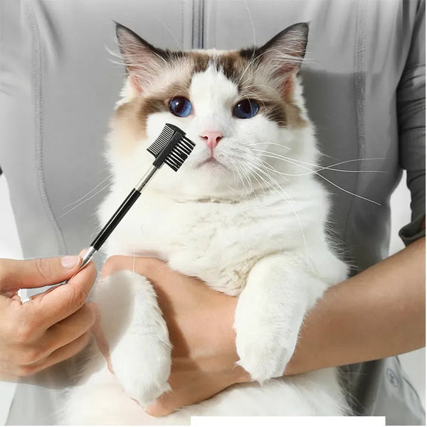 Double - Side Brush Heads Metal Tear Stain Remover Pet Grooming Comb - GreenFur
