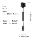 Double - Side Brush Heads Metal Tear Stain Remover Pet Grooming Comb - GreenFur