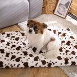 Double Sided Luxury Animal Fur Pattern Pet Cage Floor Mat Pet Blanket - GreenFur