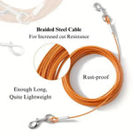 Dual Head Design Heavy Duty Steel Wire Dog Tie Out Leash, 0.1 inches Thickness - GreenFur