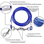 Dual Head Design Heavy Duty Steel Wire Dog Tie Out Leash, 0.19 Inches Thickness - GreenFur