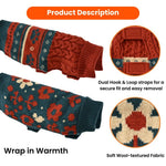 Dual Hook and Loop Straps Warm Wool - textured Fabric Dog Sweater - GreenFur