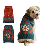 Dual Hook and Loop Straps Warm Wool - textured Fabric Dog Sweater - GreenFur