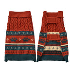 Dual Hook and Loop Straps Warm Wool - textured Fabric Dog Sweater - GreenFur