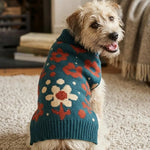 Dual Hook and Loop Straps Warm Wool - textured Fabric Dog Sweater - GreenFur