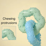 Dual - Ring Interlocking Flower - Shaped Durable TPR Dog Chew Toy - GreenFur