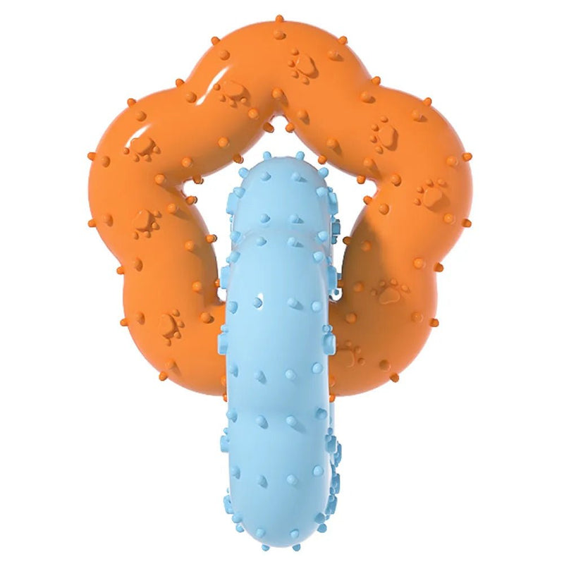 Dual - Ring Interlocking Flower - Shaped Durable TPR Dog Chew Toy - GreenFur