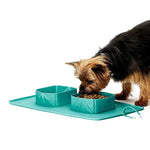 Dual Silicone Collapsible Portable Pet Bowl with Storage Bag Dog and Cat Food Bowls - GreenFur