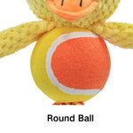 Duck Shape Cotton Rope Plush Tennis Ball Dog Chew Toy - GreenFur