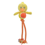 Duck Shape Cotton Rope Plush Tennis Ball Dog Chew Toy - GreenFur