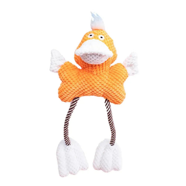 Duck Shape Plush Material Rope Dog Chew Toy - GreenFur