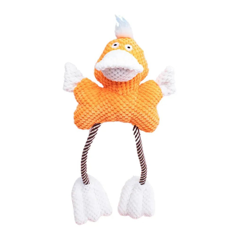 Duck Shape Plush Material Rope Dog Chew Toy - GreenFur