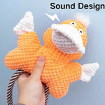 Duck Shape Plush Material Rope Dog Chew Toy - GreenFur