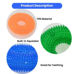 Durable Bite - Resistant Sound - Squeaking Spiked Ring TPR Dog Chew Toy - GreenFur