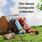 Durable Bone Shaped Wood - Composite TPU Dog Toy with TPU Gears - GreenFur