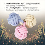Durable Cotton Rope Triple Ball Dog Toy for Chewing and Training - GreenFur
