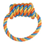 Durable Cotton Rope Tug of War Dog Toy Ring - GreenFur