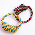 Durable Cotton Rope Tug of War Dog Toy Ring - GreenFur