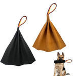 Durable Crazy Horse Leather Dog Training Interactive Tug Toy - GreenFur