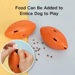 Durable Dog Puzzle TPR Teeth Cleaning Dispensing Rugby Dog Toys - GreenFur