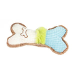 Durable Dog Squeaky Chew Bone Shape Pet Plush Toys - GreenFur