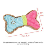 Durable Dog Squeaky Chew Bone Shape Pet Plush Toys - GreenFur