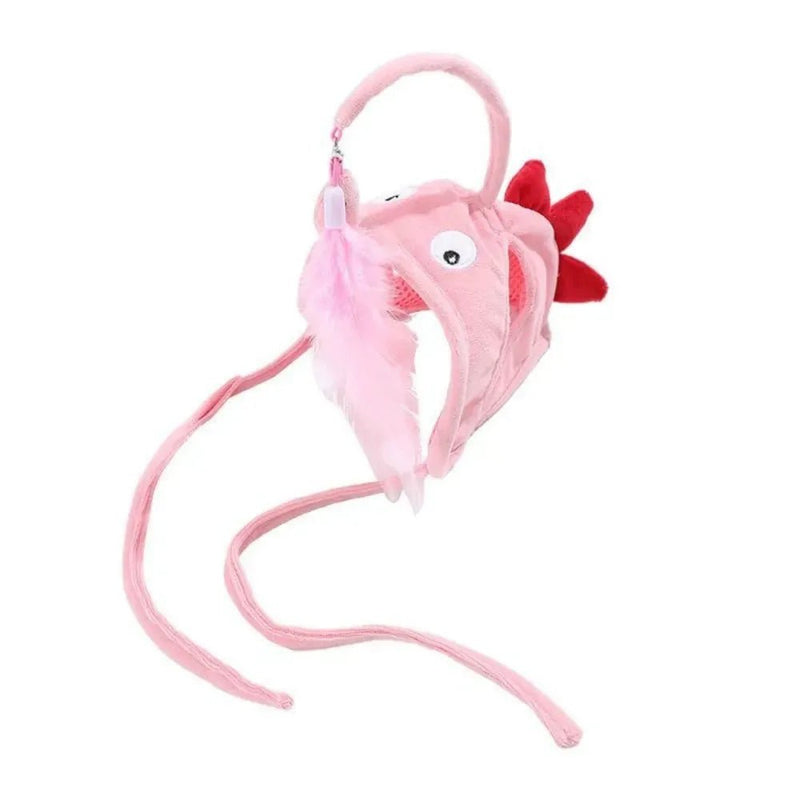Durable Interactive Cat Hat Toy with Feather - GreenFur