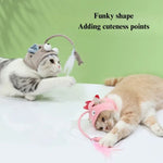 Durable Interactive Cat Hat Toy with Feather - GreenFur