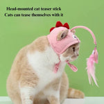 Durable Interactive Cat Hat Toy with Feather - GreenFur