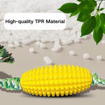 Durable Interactive Corn Shape Dog Chew Rope TPR Pet Toys - GreenFur
