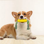 Durable Interactive Corn Shape Dog Chew Rope TPR Pet Toys - GreenFur