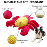 Durable Interactive Plush Lobster Dog Toy with Squeaker - GreenFur