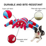 Durable Interactive Plush Spider Dog Toy with Squeaker - GreenFur