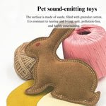 Durable Leather and Suede Dog Toy with Squeaker - GreenFur