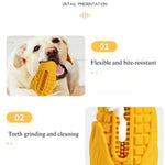 Durable Meaty Flavor Corn Shape Chew Natural Rubber Dog Toys - GreenFur